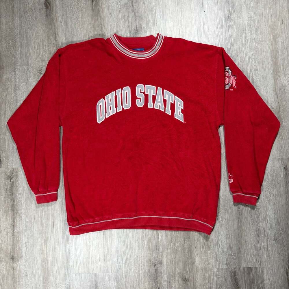 Vintage Starter Ohio State University Textured Crewneck Sweatshirt